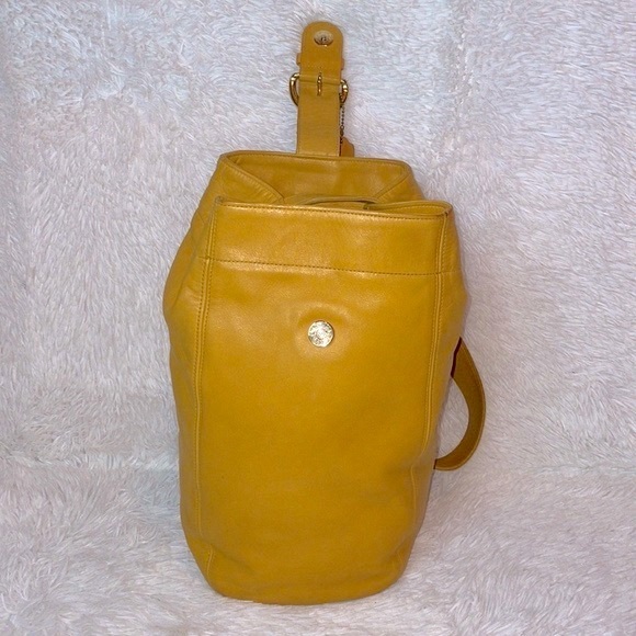 Coach Mustard Leather Backpack - Picture 12 of 16